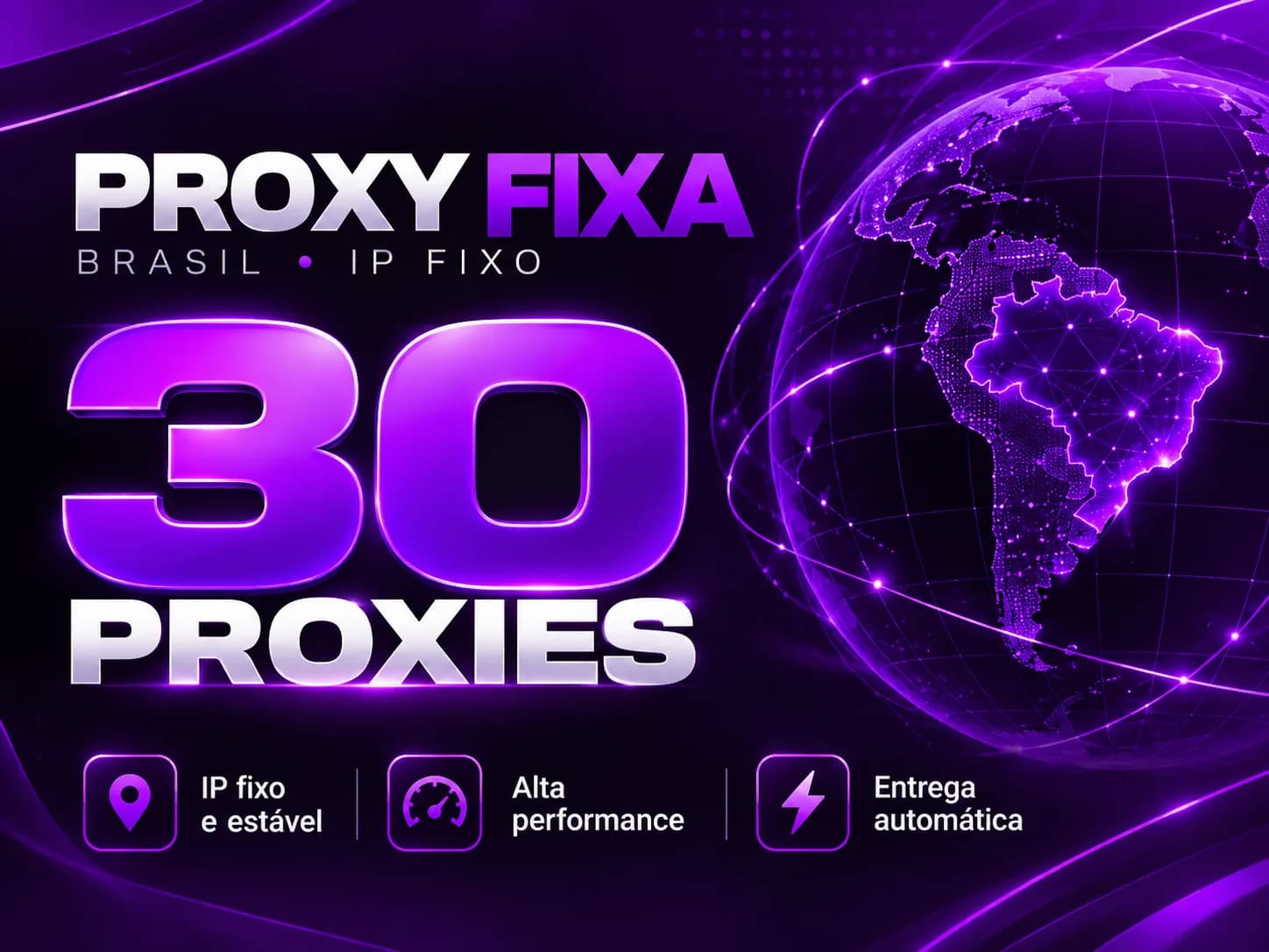 PACOTE 30 PROXIES FIXAS BRASIL ⚡