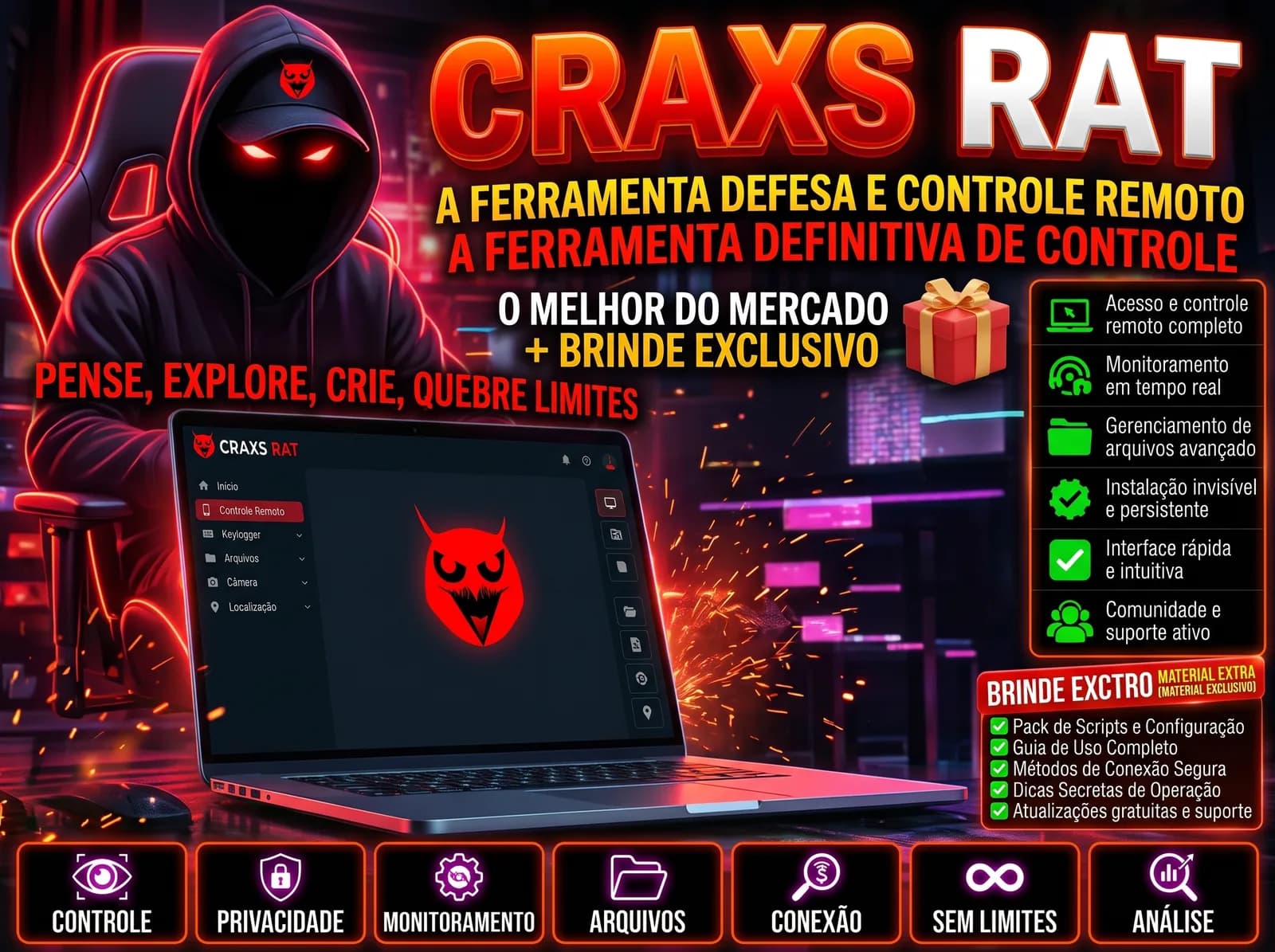 KL Remota Craxs Rat (vitalicio) Ferramenta Hacker